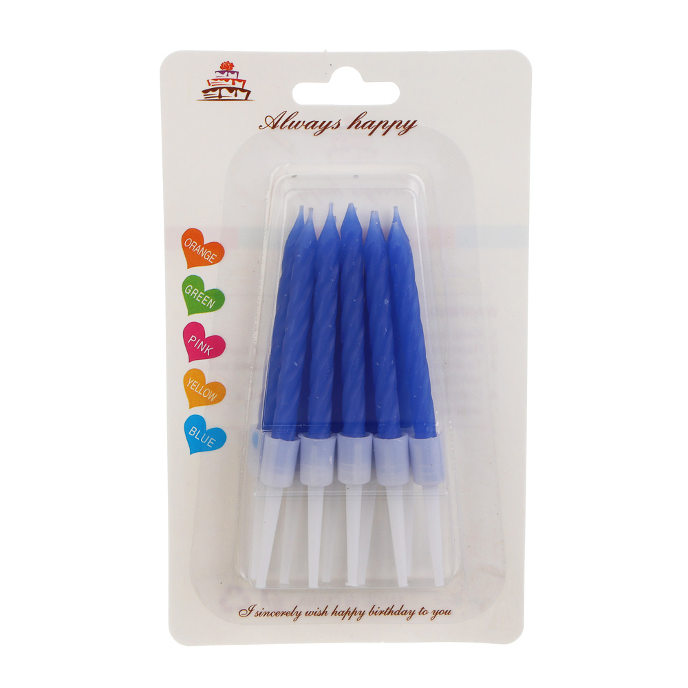 Fntastic Набор свечей для торта, 10 шт, 5,7 см х 5 мм, парафин, пластик, микс, арт.№ 506-249