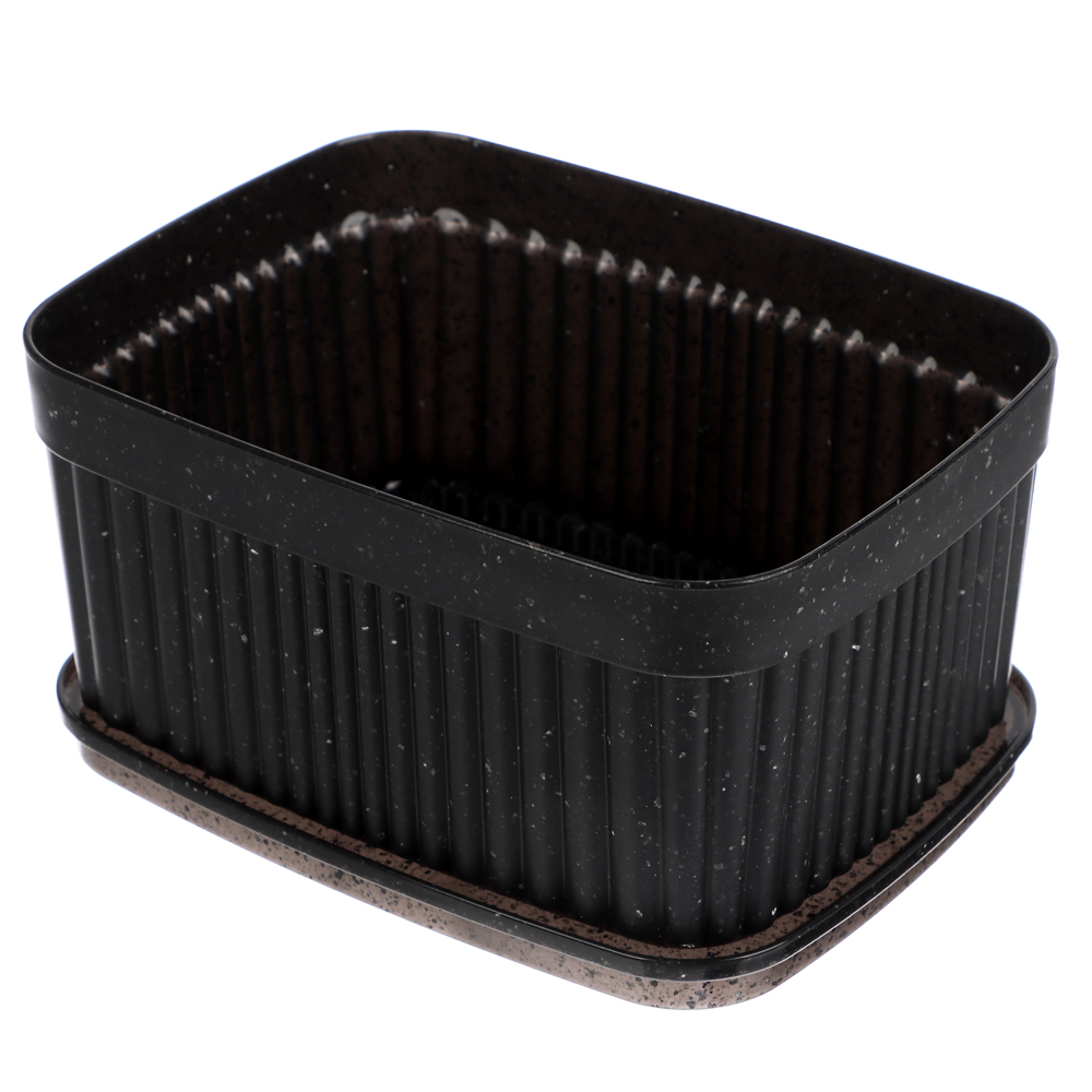 Коробка с крышкой VELVET, 150х115х70мм, 0,9л, черный гранит, арт.№ 457-820