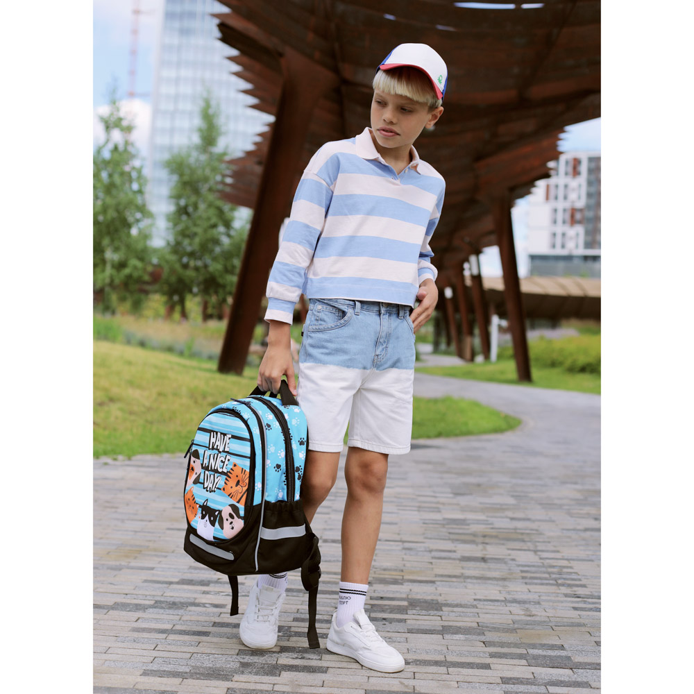 ХЭВ Э НАЙС ДЭЙ Рюкзак шк.полужесткий 37х28х14см, 3отд., 2карм., эргон.спинка, нагр.стяжка, ПЭ, арт.№ 254-469