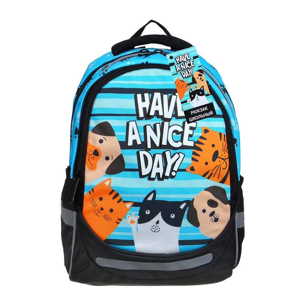 ХЭВ Э НАЙС ДЭЙ Рюкзак шк.полужесткий 37х28х14см, 3отд., 2карм., эргон.спинка, нагр.стяжка, ПЭ, арт.№ 254-469