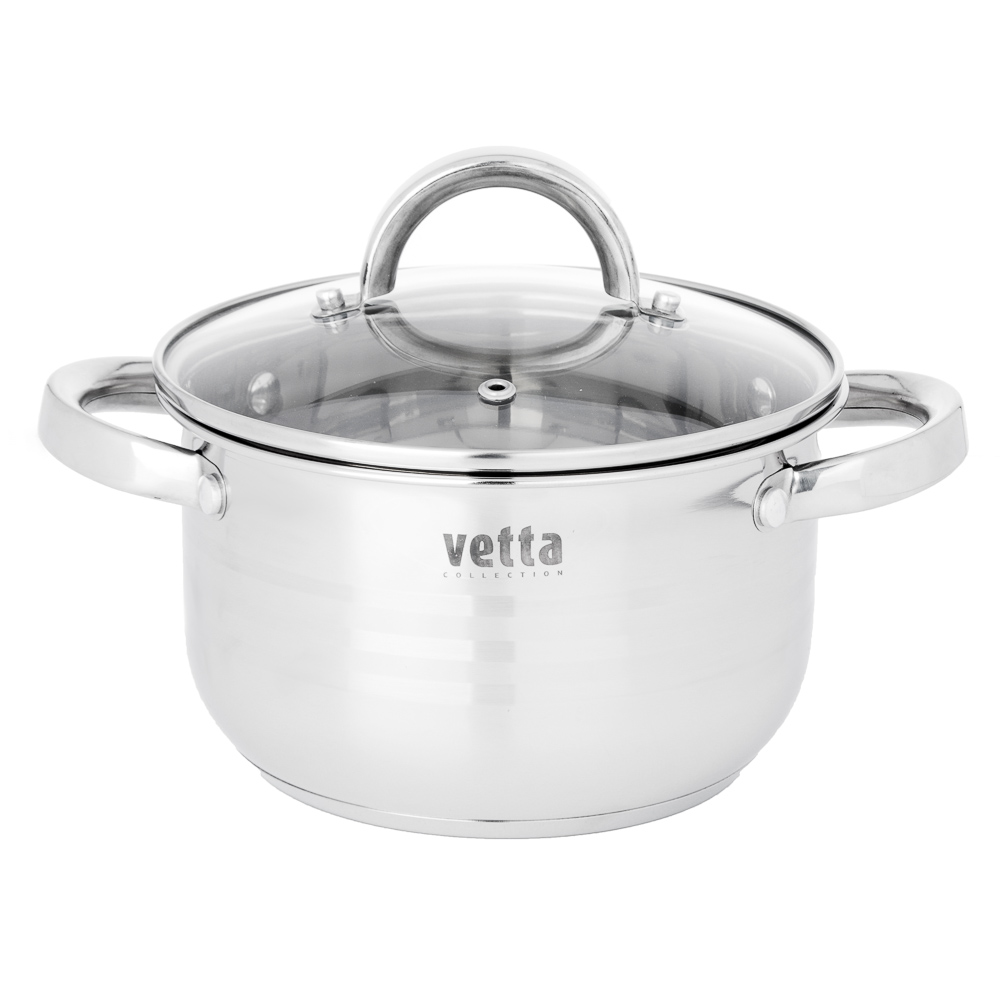 VETTA Фултон Кастрюля 20х11,5см, 2,9л, со стекл. крышкой, индукция, арт.№ 822-113
