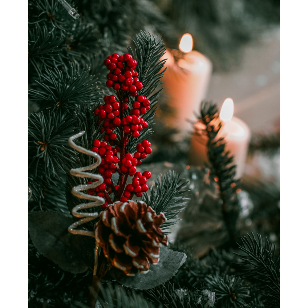 СНОУ БУМ Украшение декоративное в виде веточки, пластик, 32см, 6 видов, арт.№ 353-088