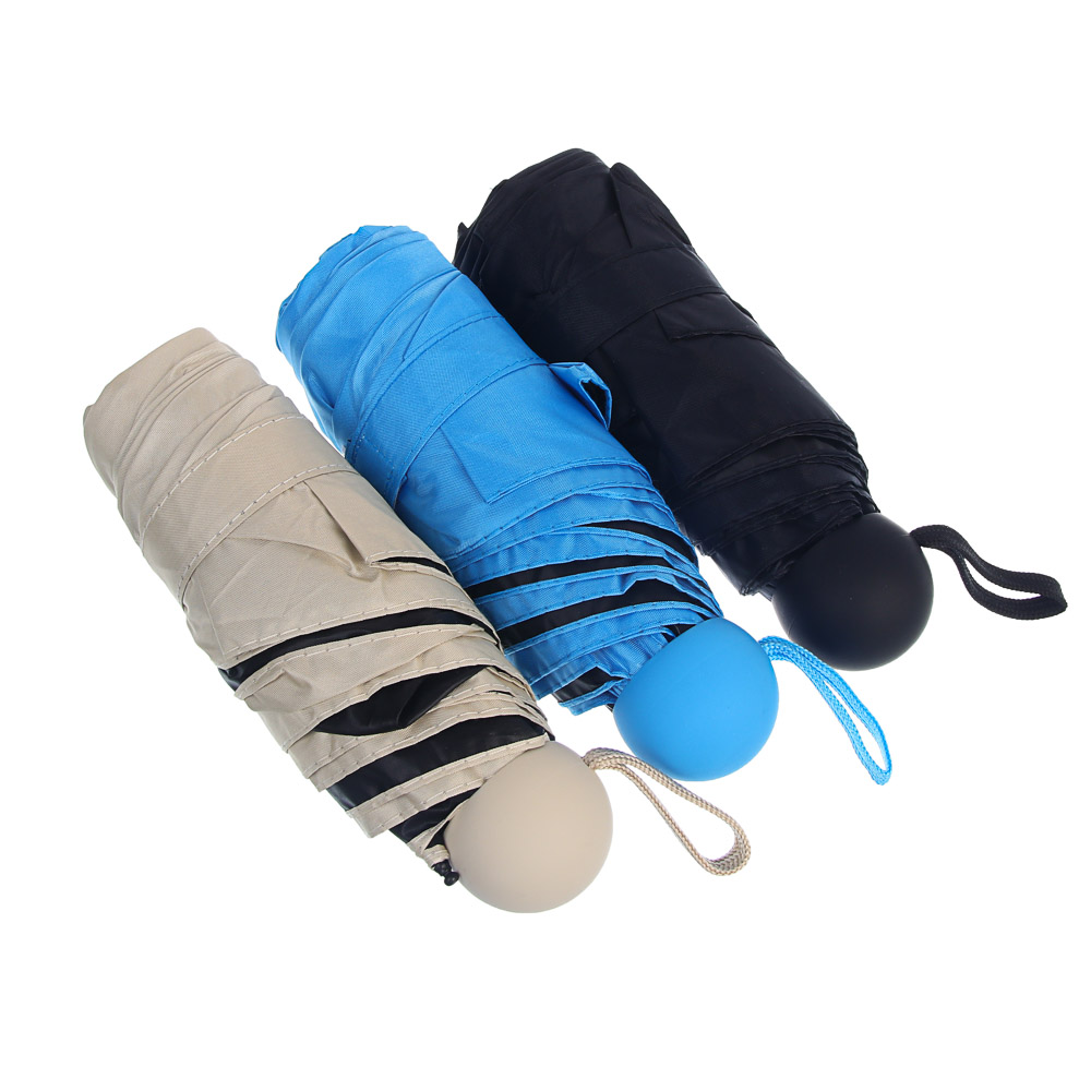 Зонт-мини механика в чехле, диаметр 90 см, 6 спиц, сплав, пластик, полиэстер, UF, 3 цвета, арт.№ 302-405