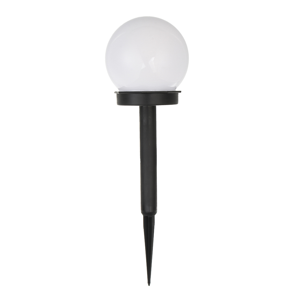 INBLOOM Фонарь садовый на солн. батарее, Шар, 10х10х34см, 1LED, белый, 1x1.2V 40mAh NI-MH, пластик, арт.№ 475-306