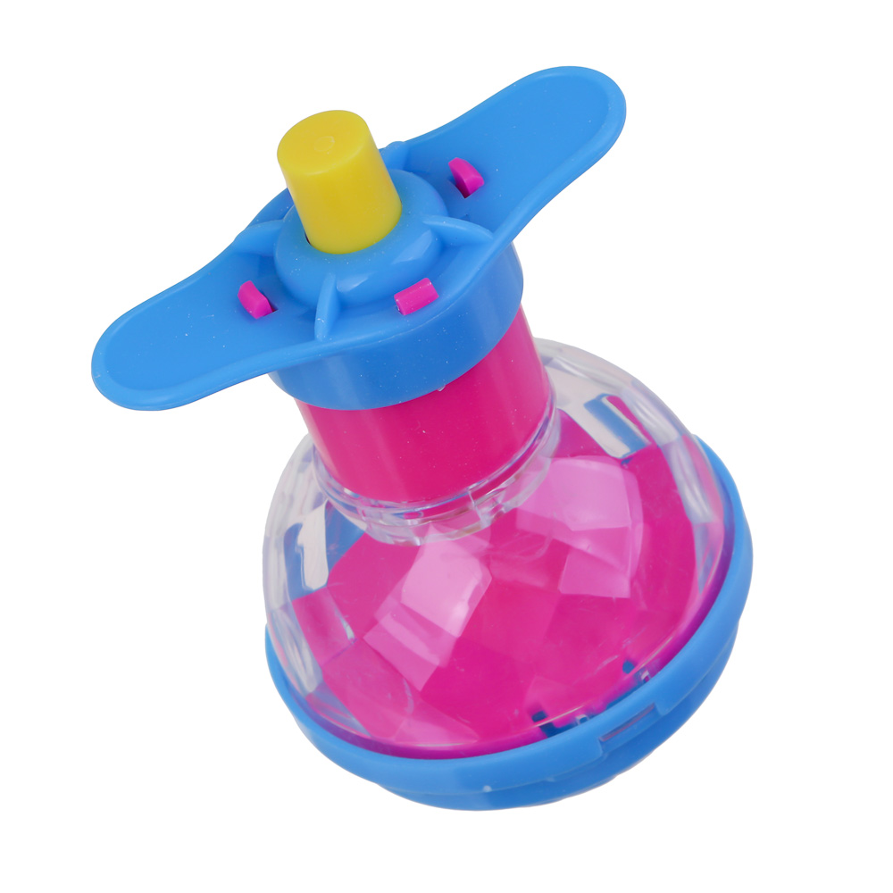 ИГРОЛЕНД Волчок запускалка со светом, РР пластик, 9х6см, 3 цвета, арт.№ 295-005