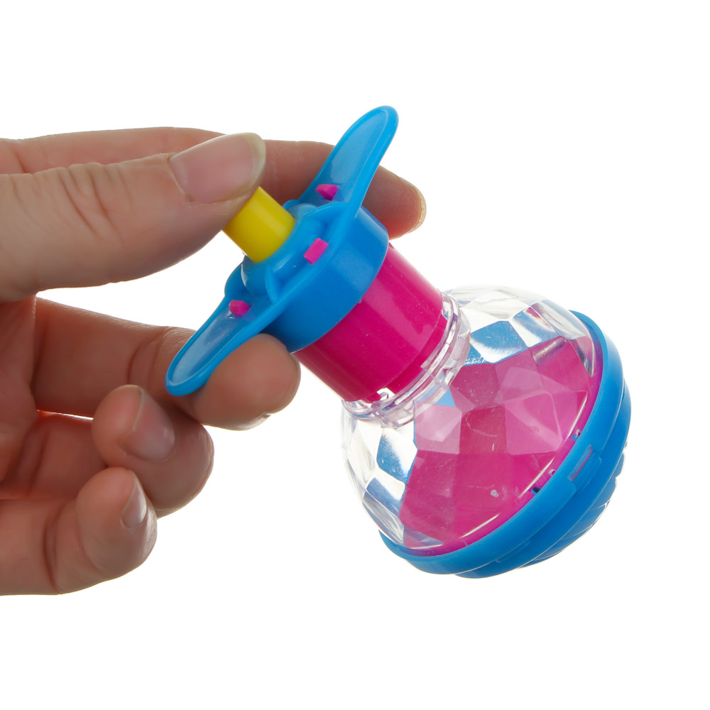 ИГРОЛЕНД Волчок запускалка со светом, РР пластик, 9х6см, 3 цвета, арт.№ 295-005