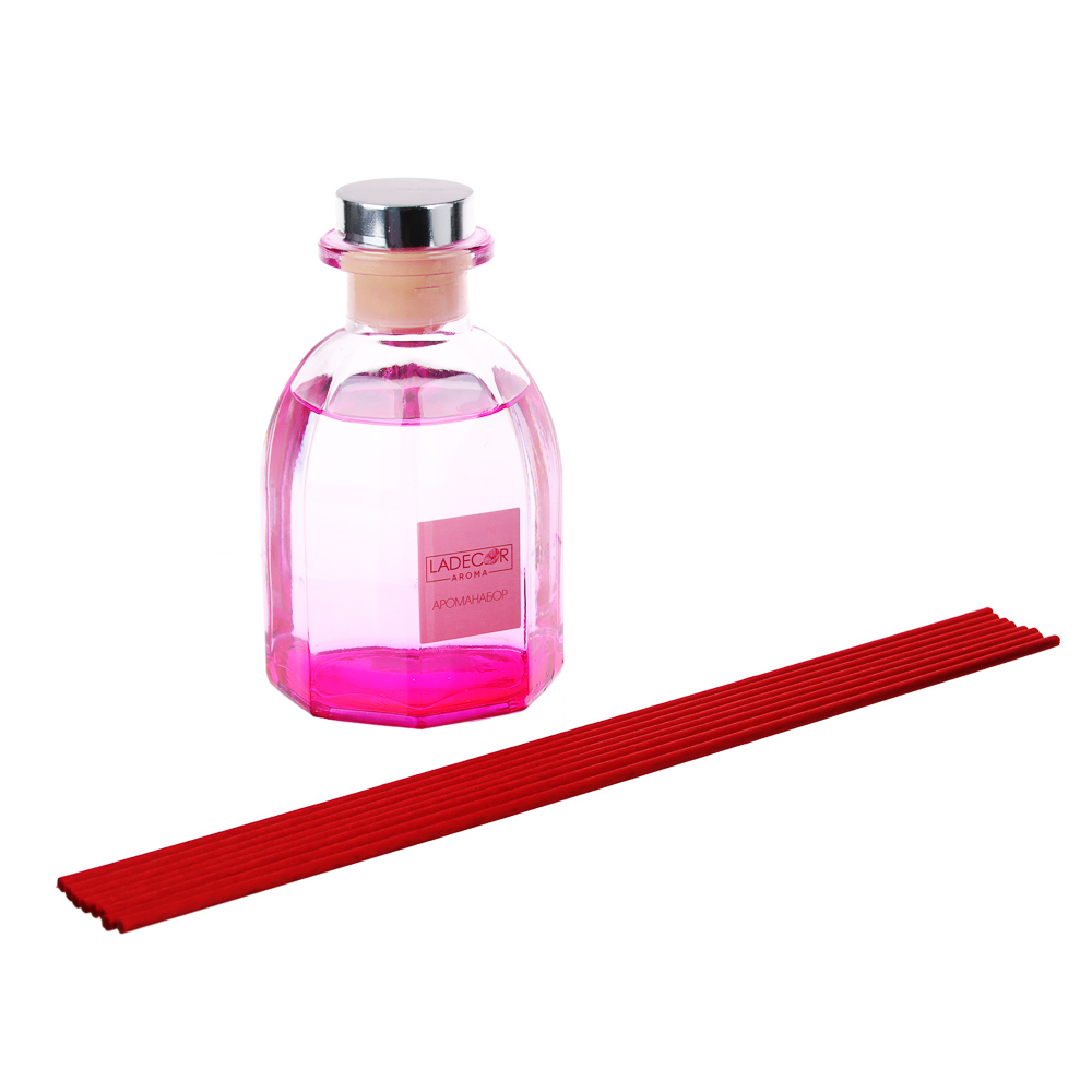 LADECOR Аромадиффузор с цветными палочками, 130мл, 3 аромата, арт.№ 412-067
