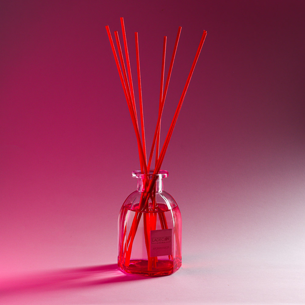 LADECOR Аромадиффузор с цветными палочками, 130мл, 3 аромата, арт.№ 412-067
