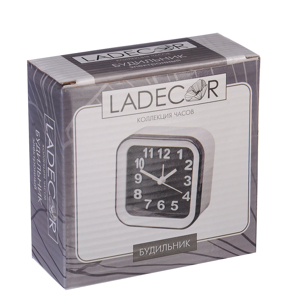 LADECOR CHRONO Будильник электронный, пластик, 10х10х4см 1хАА, 2 цвета, арт.№ 529-081
