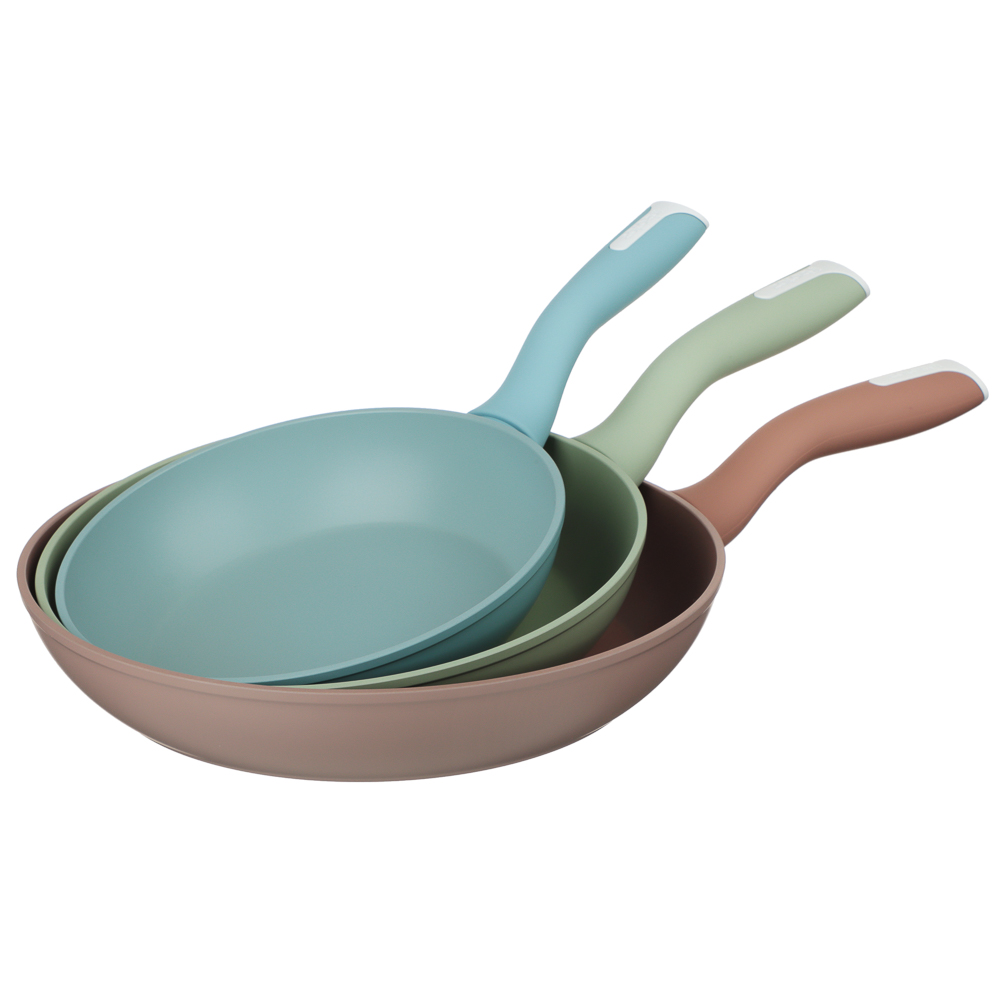 SATOSHI Комбелло Колор Набор сковород литых 3пр., d20, 24, 28см, антипригарное покрытие, арт.№ 846-034