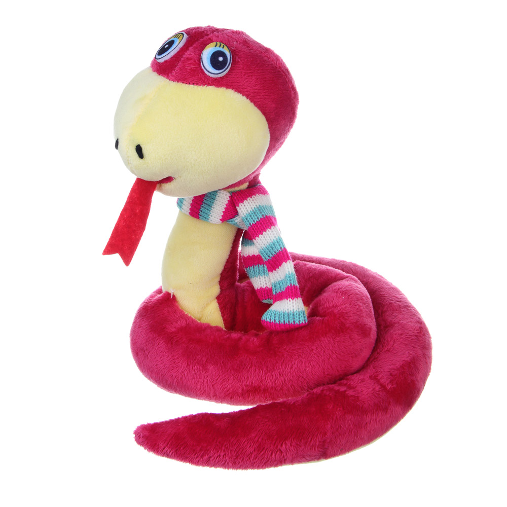 СНОУ БУМ Сувенир мягкий змейка, полиэстер, 18x18x23см, цвет красный, арт.№ 394-020