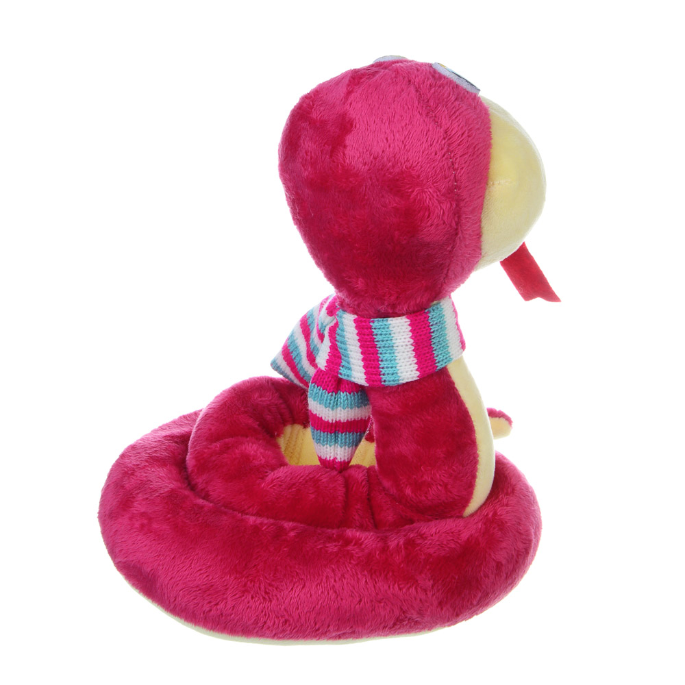 СНОУ БУМ Сувенир мягкий змейка, полиэстер, 18x18x23см, цвет красный, арт.№ 394-020