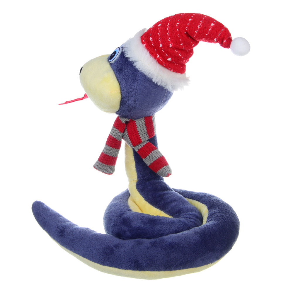 СНОУ БУМ Сувенир мягкий змейка, полиэстер, 16,5x16,5x35см, цвет синий, арт.№ 394-021