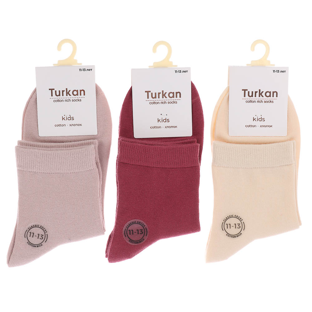 Носки детские, бесшовные, тм Turkan, 11-13 лет, 90%хлопок, 8% п/а, 2%лайкра,цвета в ас-те, R0626, арт.№ 019-578