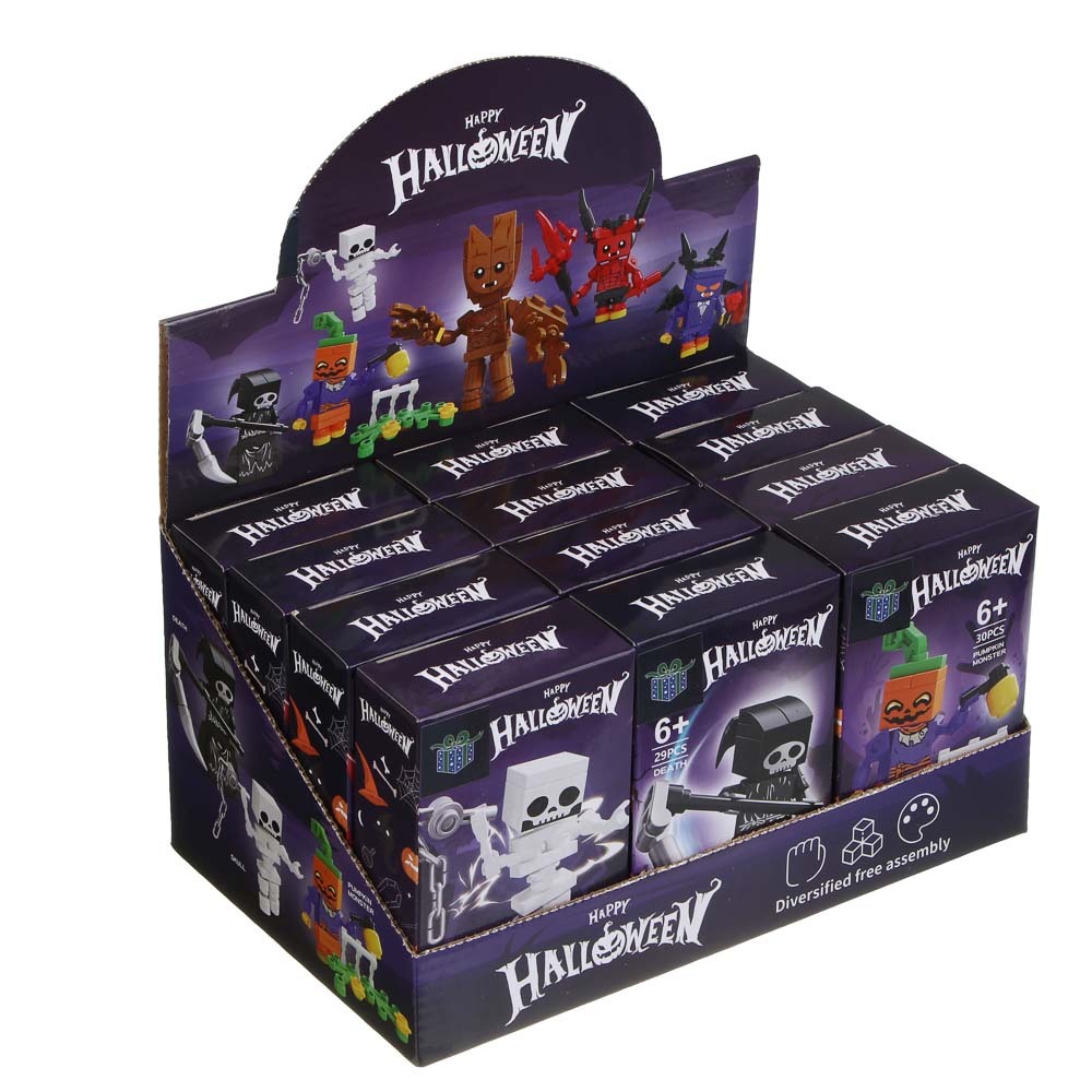 ИГРОЛЕНД Конструктор "Страшилки", 29-39 дет., 8х3,7х12 см, ABS, 4 вида, арт.№ 265-680