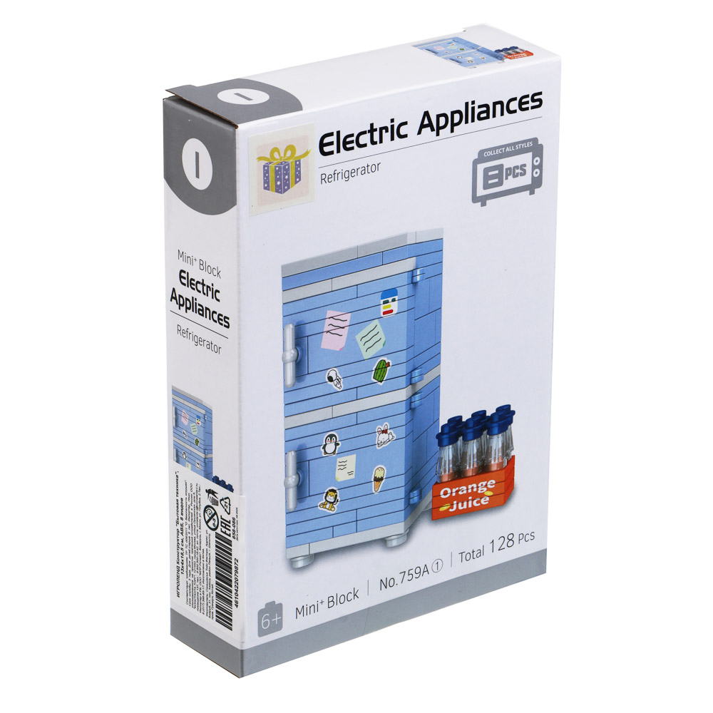 ИГРОЛЕНД Конструктор "Бытовая техника", 13х4х18,5 см, ABS, 8 видов, арт.№ 858-086