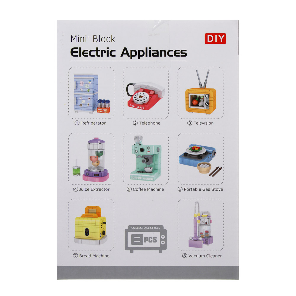 ИГРОЛЕНД Конструктор "Бытовая техника", 13х4х18,5 см, ABS, 8 видов, арт.№ 858-086
