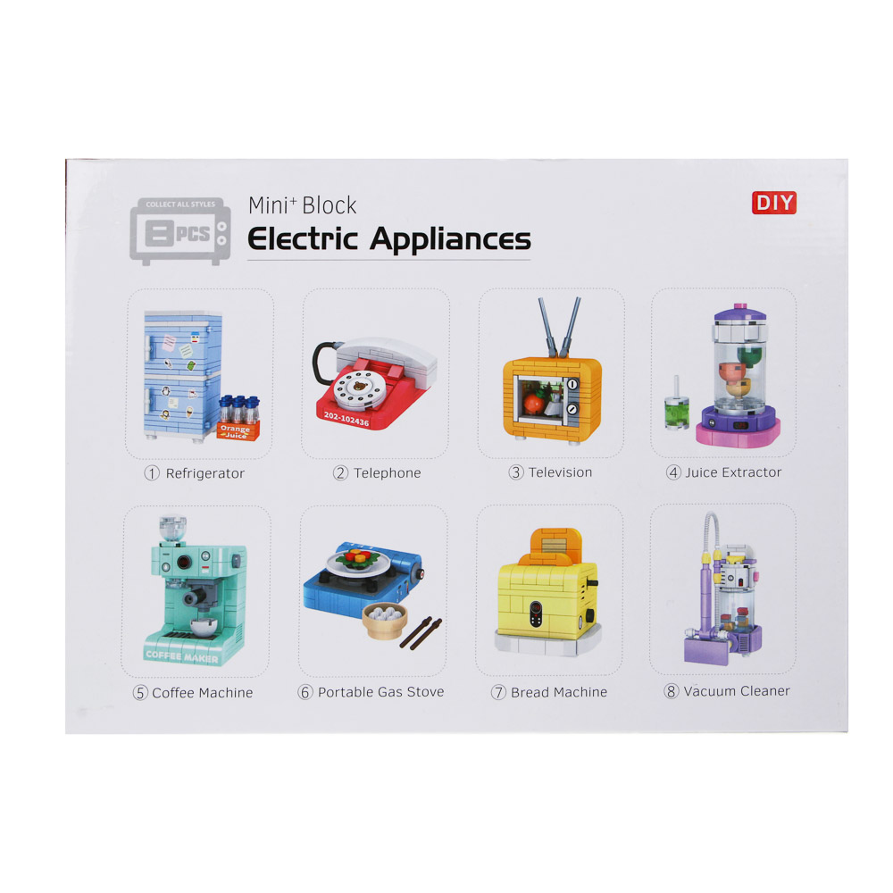 ИГРОЛЕНД Конструктор "Бытовая техника", 13х4х18,5 см, ABS, 8 видов, арт.№ 858-086
