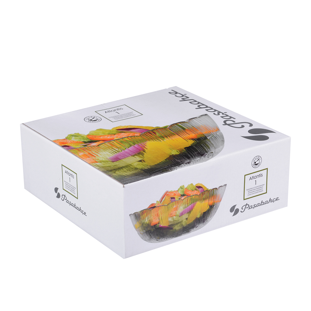 PASABAHCE Салатник "Атлантис" 226мм, закаленное стекло, в индивидуальной уп., 10249BFD, арт.№ 877-621
