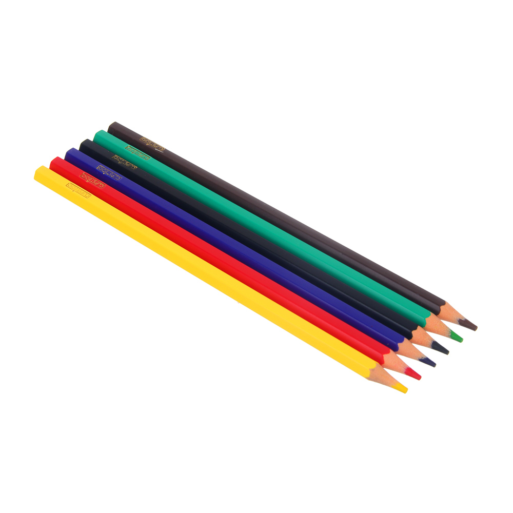 Карандаши 6цв. ClipStudio шестигранные заточ., грифель 2,5мм. пластик, в карт.кор. с подвесом, арт.№ 228-215