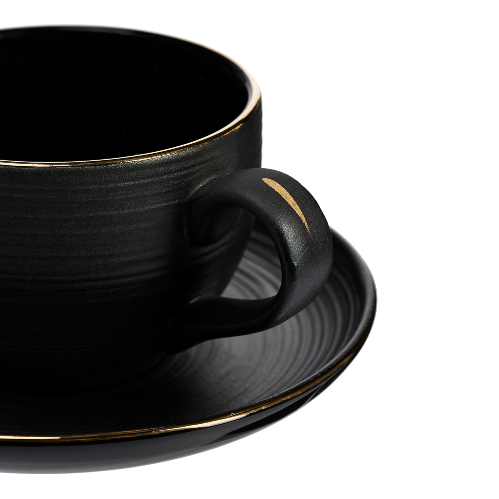 BY COLLECTION Black Line Набор чайный 2 пр., 200мл, 14см, фарфор, арт.№ 816-422