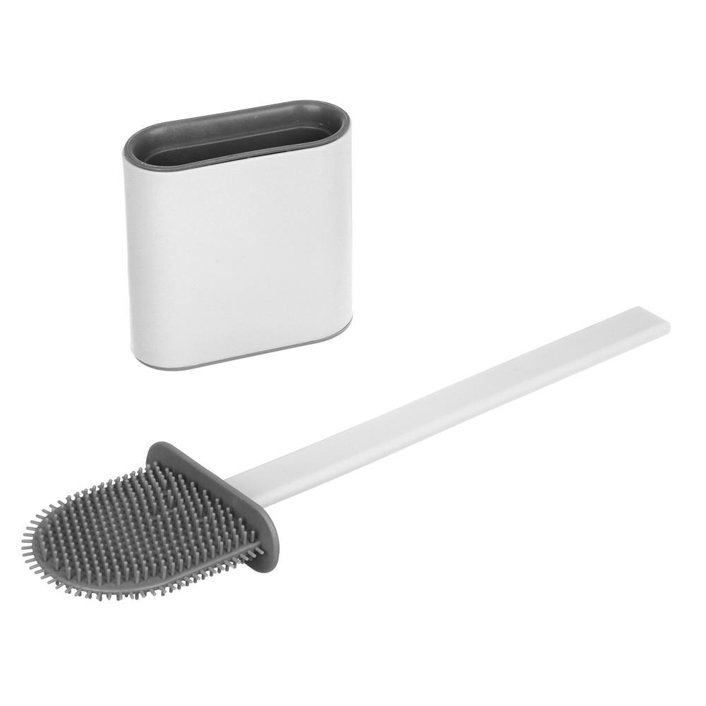 Ёрш для туалета настенный тм VETTA, 10х36,5см, силикон, полипропилен, белый, арт.№ 463-256