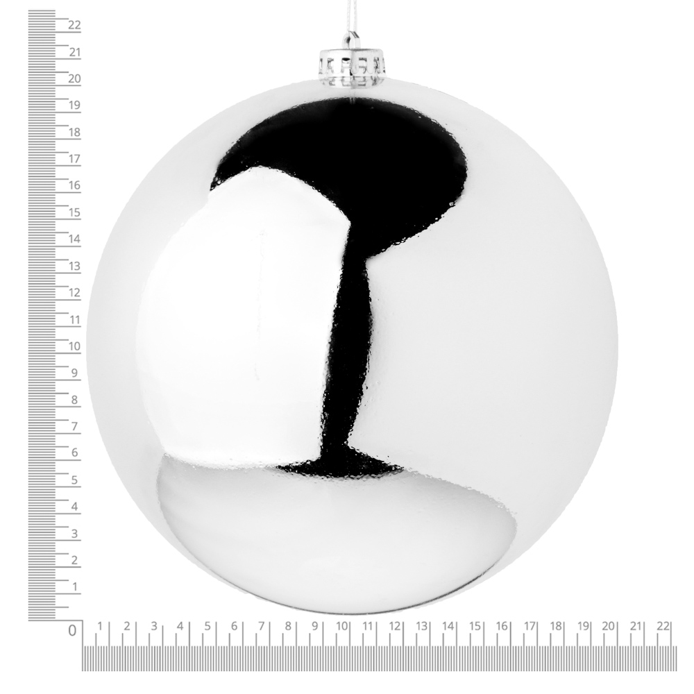 СНОУ БУМ Шар 20см, пластик, 1шт, в пакете, серебро, арт.№ 372-362