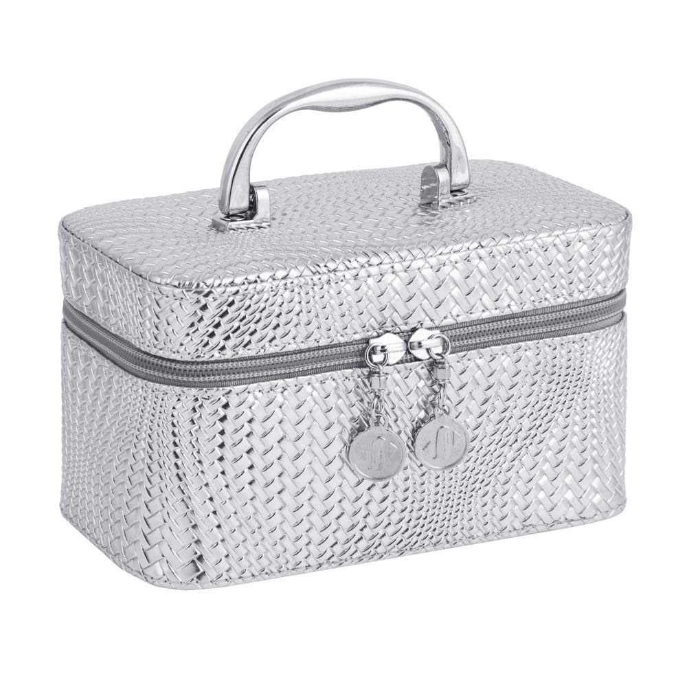 Шкатулка для украшений, 19х10,5х10,5см, полиуретан, цвет серебряный, арт.23-24, арт.№ 504-856