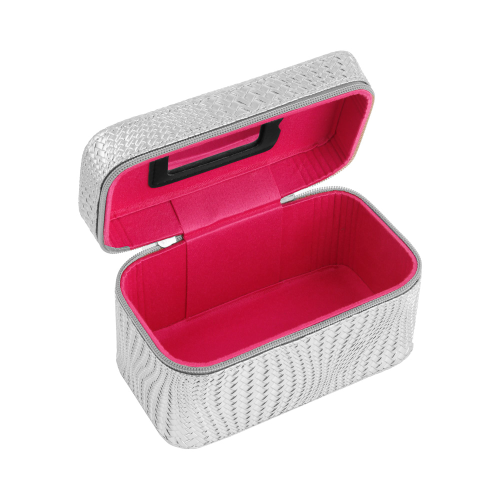 Шкатулка для украшений, 19х10,5х10,5см, полиуретан, цвет серебряный, арт.23-24, арт.№ 504-856