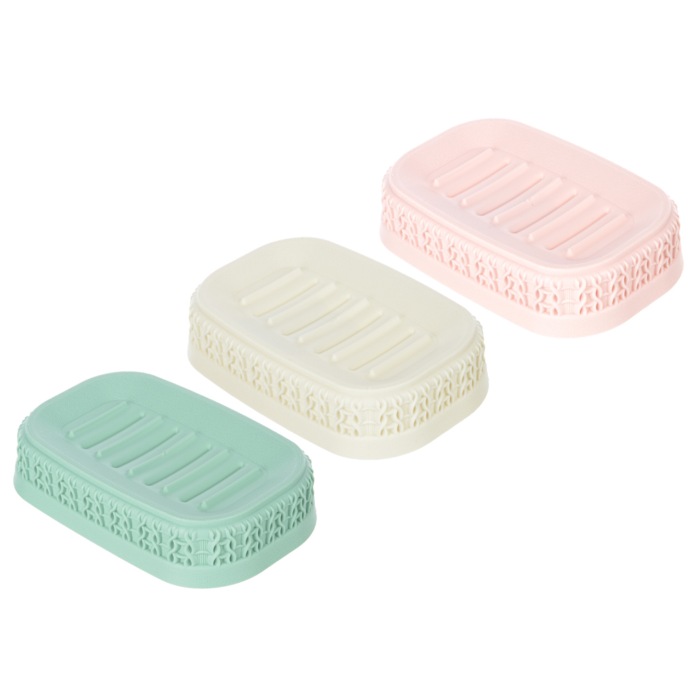 Мыльница вязаная, полипропилен, 3,5х9,5х13,5 см, 3 цвета, арт.№ 463-952