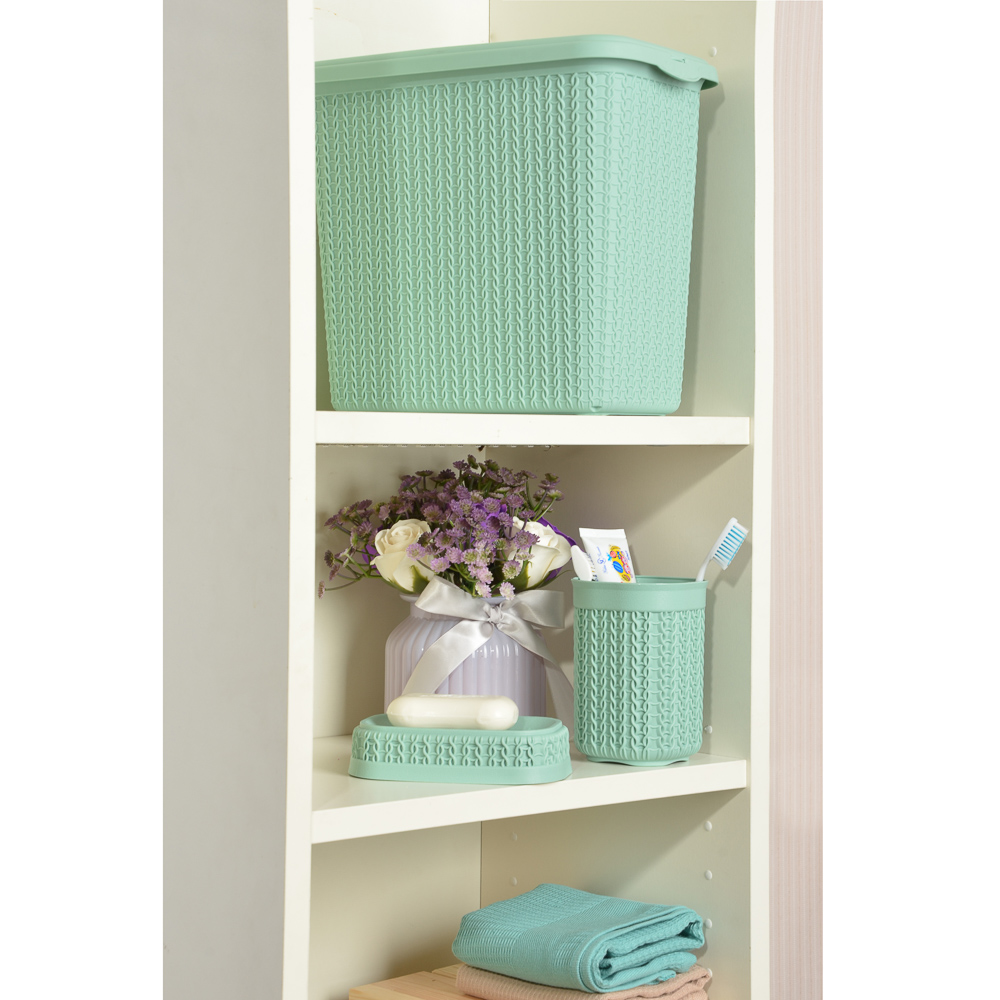 Мыльница вязаная, полипропилен, 3,5х9,5х13,5 см, 3 цвета, арт.№ 463-952