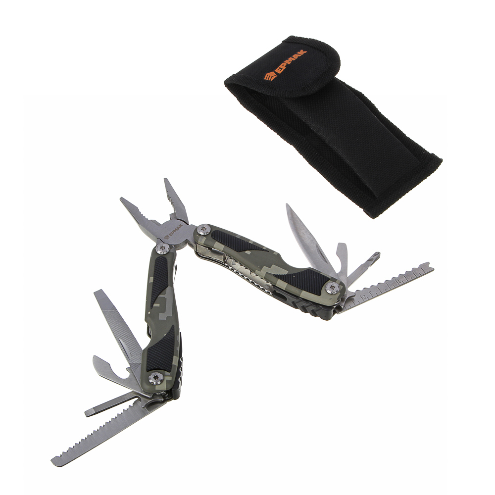 Мультитул многофункциональный тм ЕРМАК, 15 функций, нерж. Сталь, 15 см, арт.№ 118-139
