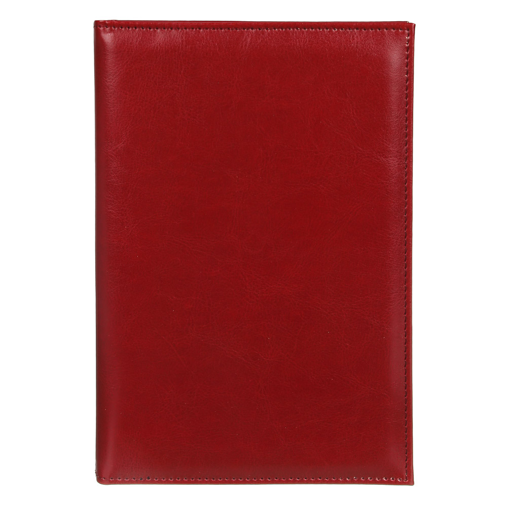 Ежедневник недатир. "Бизнес" А5, 320стр, твердая обл.с поролоном, ПУ, бумага, пакет, бордовый, арт.№ 572-059