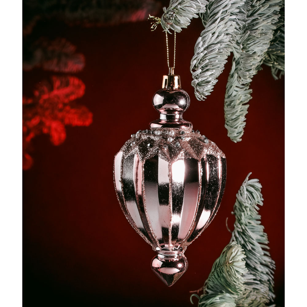 СНОУ БУМ Премиум Подвеска "Фонарик" 12см, пластик, стразы, 6 цветов, арт.№ 397-318