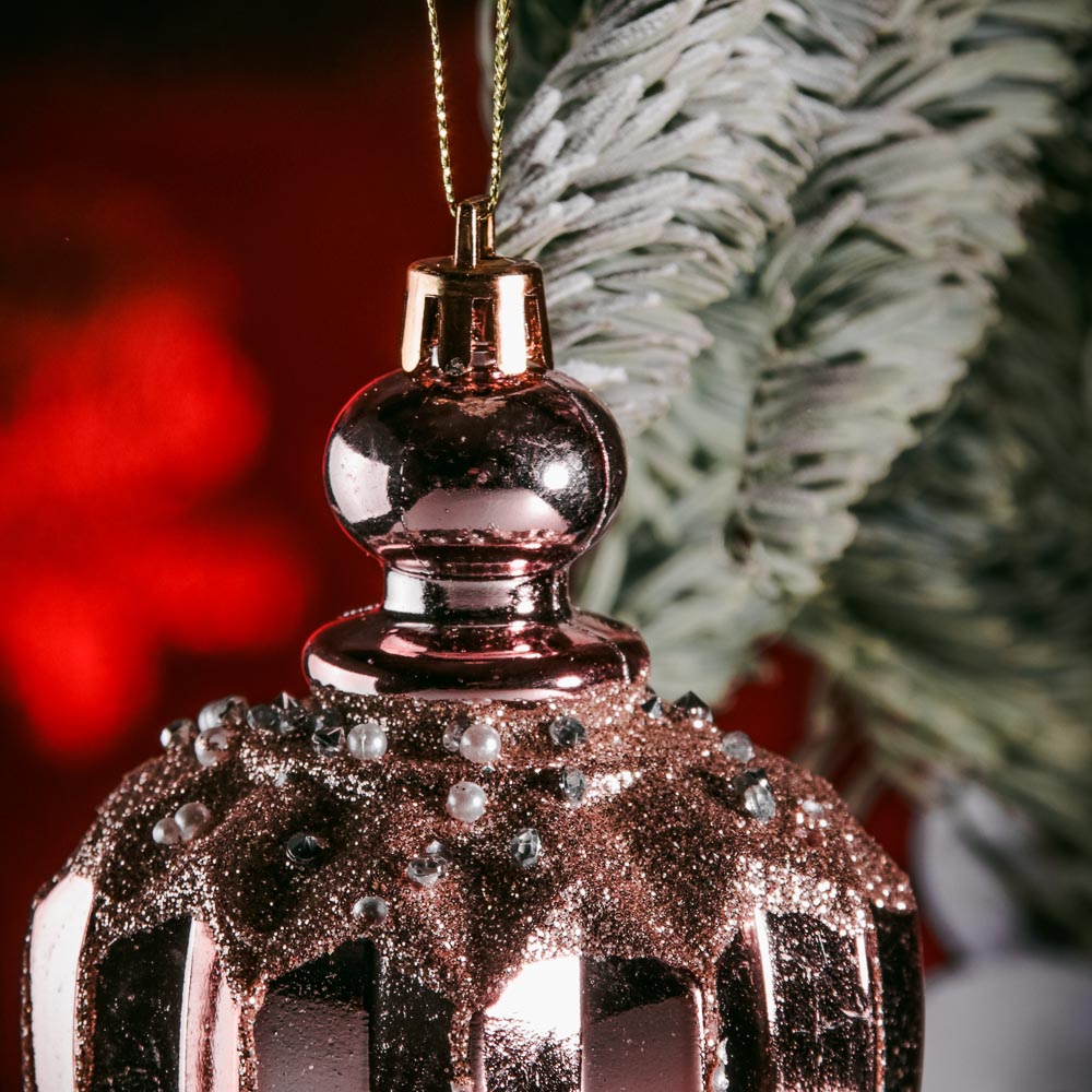 СНОУ БУМ Премиум Подвеска "Фонарик" 12см, пластик, стразы, 6 цветов, арт.№ 397-318