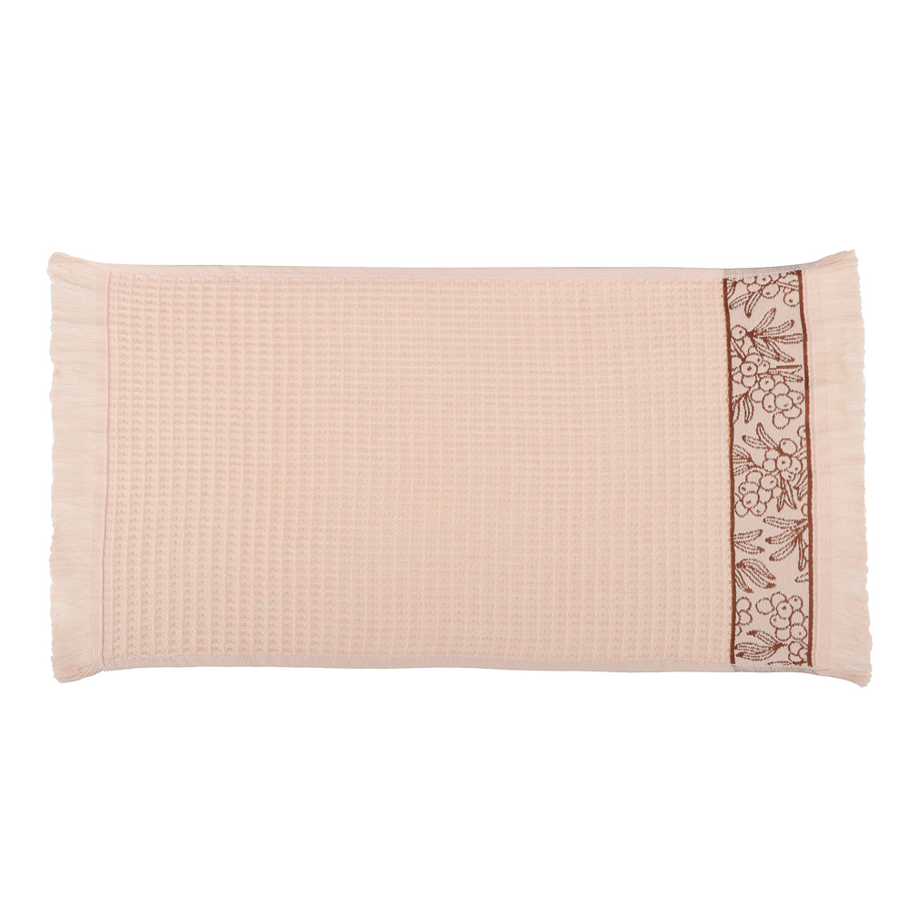 Полотенце кухонное вафельное, 30х50см, 100% хлопок, Spany, Berries, персиковый, арт.№ 434-191