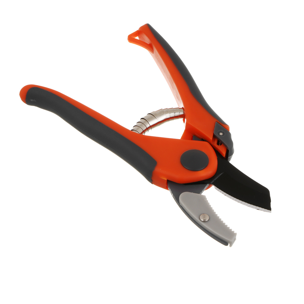 INBLOOM Секатор садовый (контактный) с наковальней, сталь 65м, PP+TPR, арт.№ 186-057