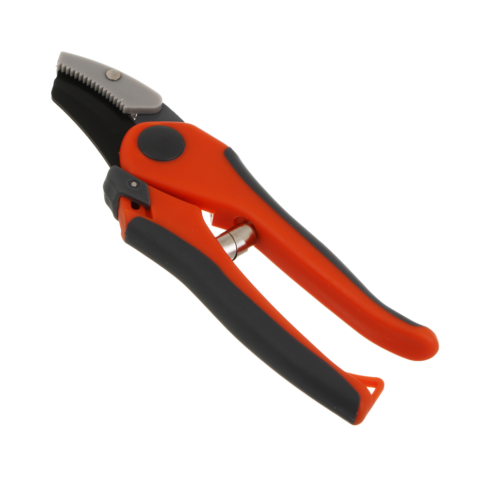 INBLOOM Секатор садовый (контактный) с наковальней, сталь 65м, PP+TPR, арт.№ 186-057