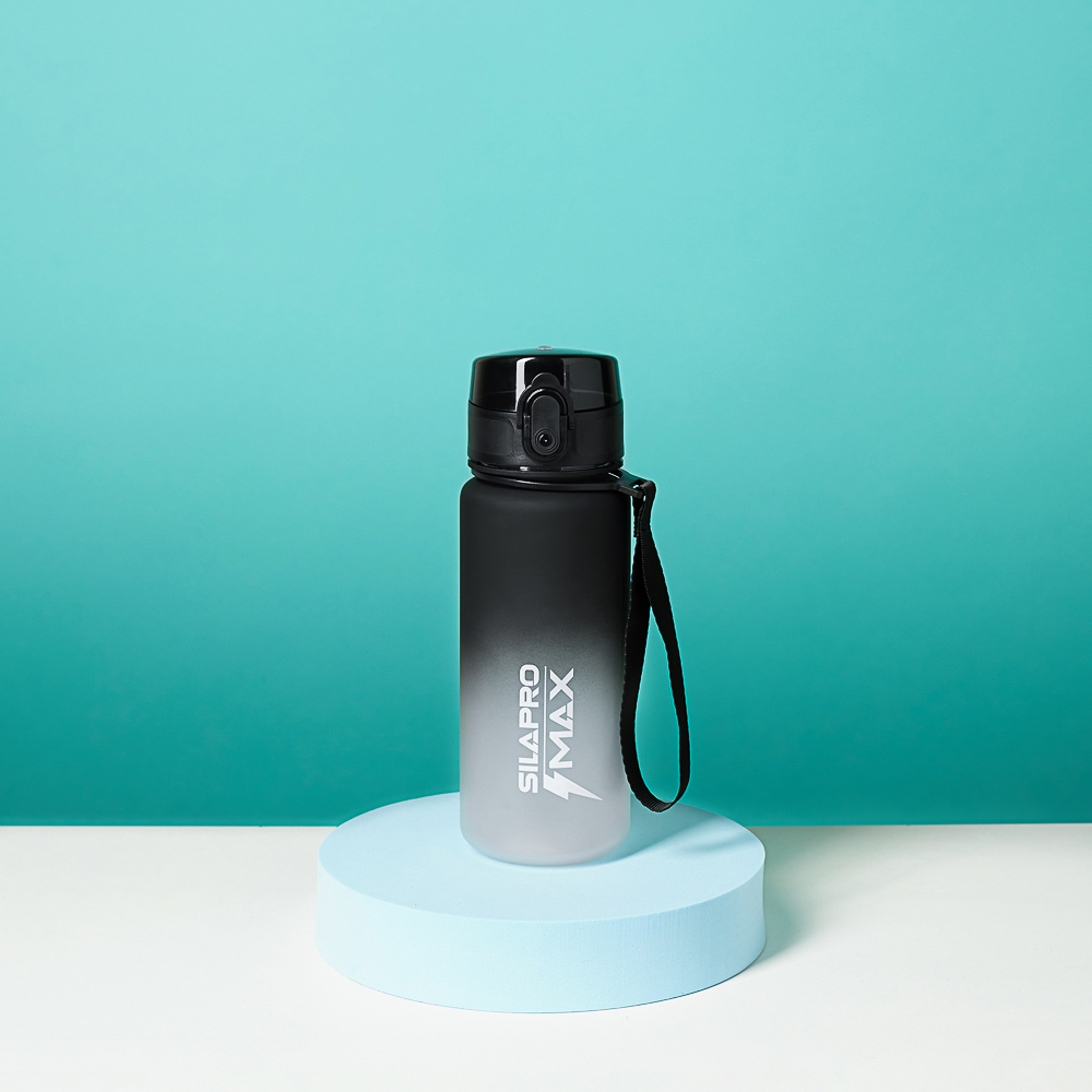 SILAPRO MAX Бутылка спортивная с замком, серая, 550мл, РС, РР, арт.№ 088-054
