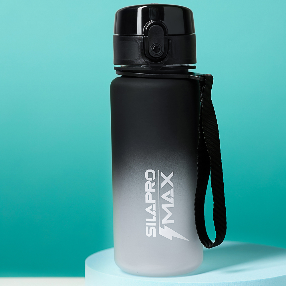 SILAPRO MAX Бутылка спортивная с замком, серая, 550мл, РС, РР, арт.№ 088-054