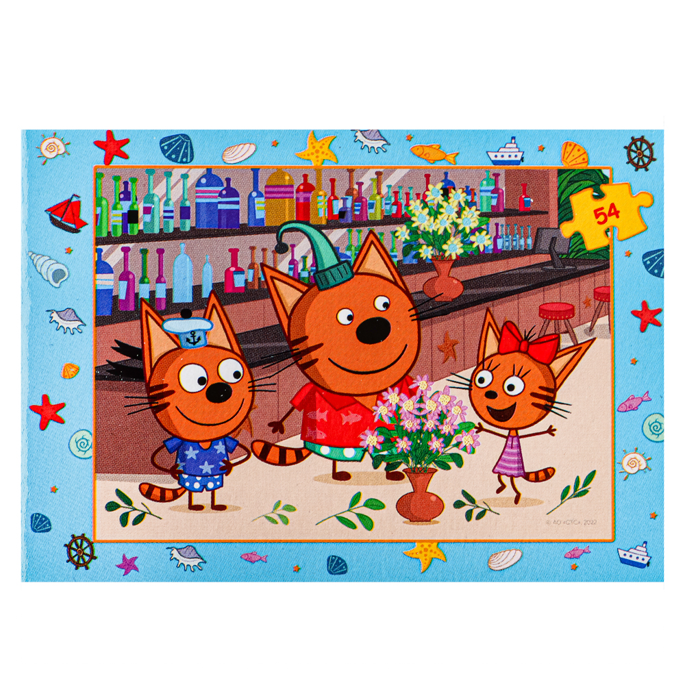 СТЕП ПАЗЛ Пазлы "Три кота" 54 эл., картон, 6х9х2см, арт.№ 272-846