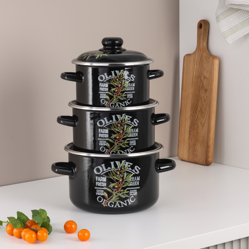 Ветка оливы Кастрюля эмалированная 2л, арт.№ 894-546