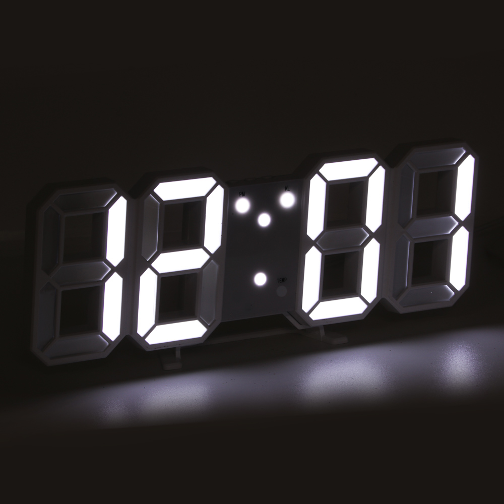 LADECOR CHRONO Часы LED с функцией будильника, USB, пластик, 23х8,5х4 см, арт.№ 529-119