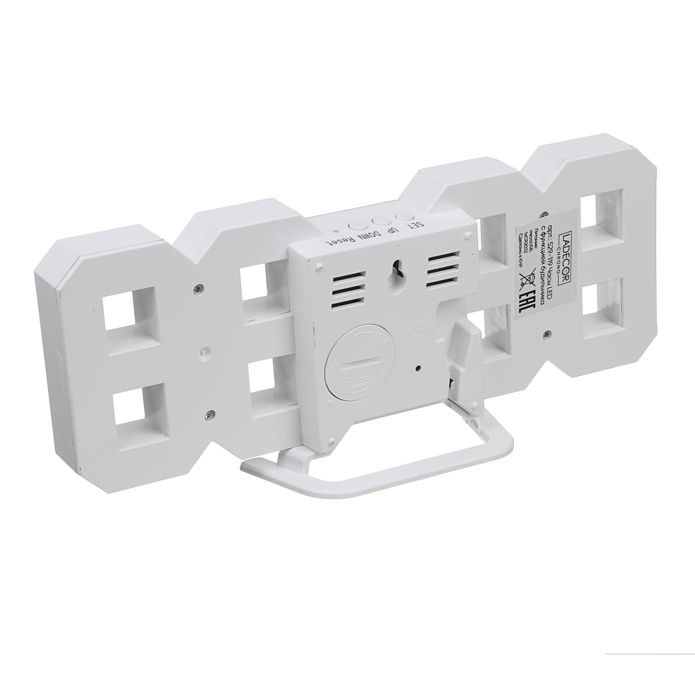 LADECOR CHRONO Часы LED с функцией будильника, USB, пластик, 23х8,5х4 см, арт.№ 529-119