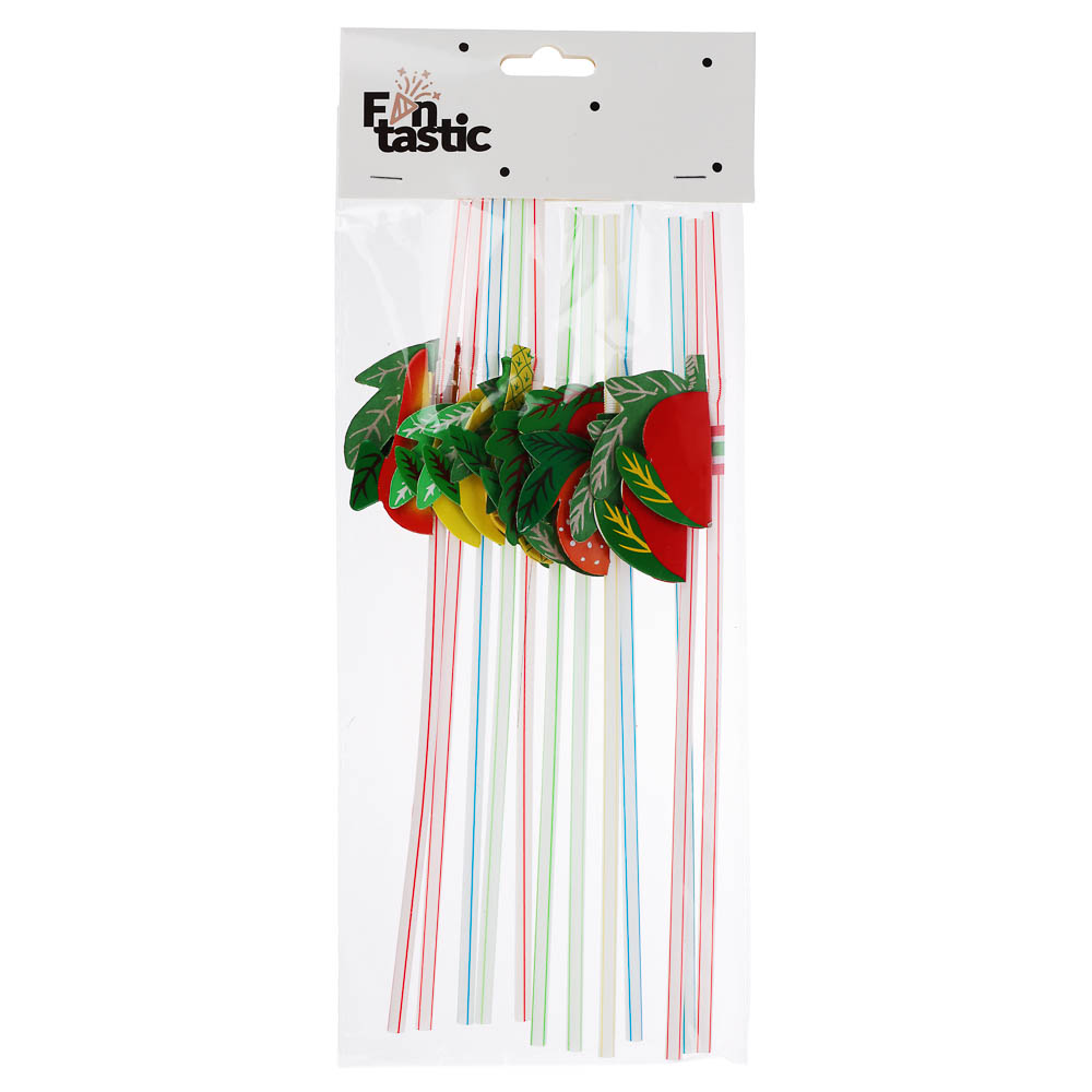 Трубочки для напитков тм Fntastic 12шт, 240x5мм, "Фрукты", цветные, арт.№ 437-081