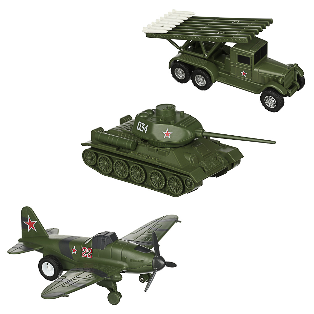 ИГРОЛЕНД Военная техника "Техника победы", инерция, ABS, 16-20х7-20х6-8см, 3 дизайна, арт.№ 292-238
