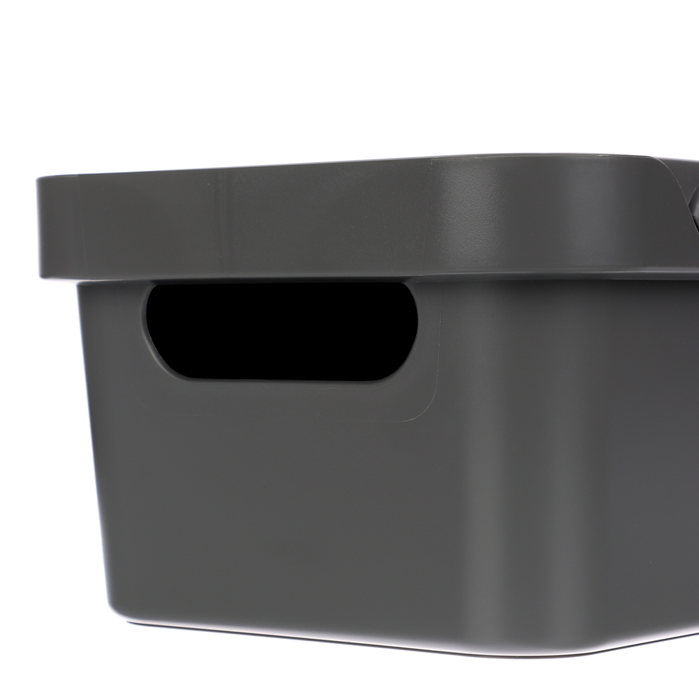 Ящик с крышкой универсальный Luxe, 270х190х120мм, 4,6л, серый, арт.№ 457-824