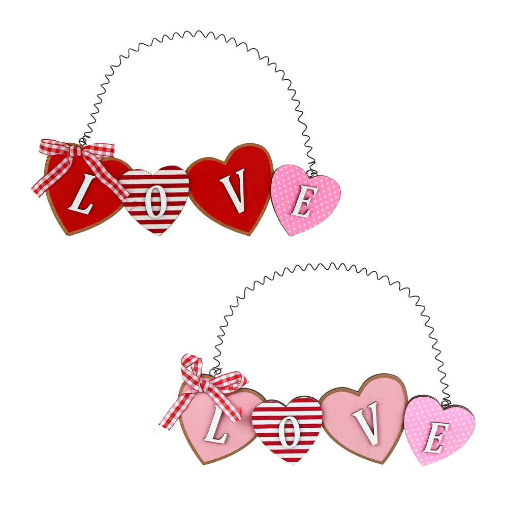 Декор на подвесе, сердца, 24x7,5 см, МДФ, арт.№ 597-252