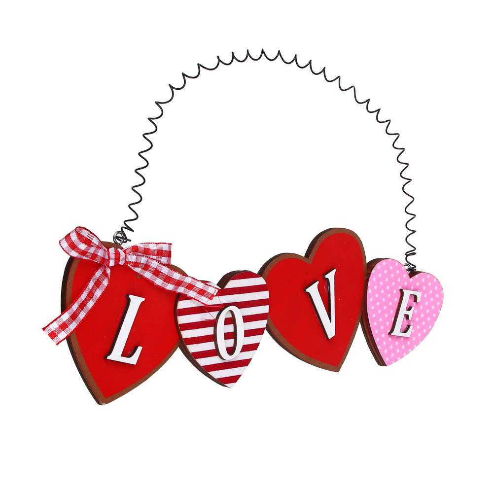 Декор на подвесе, сердца, 24x7,5 см, МДФ, арт.№ 597-252