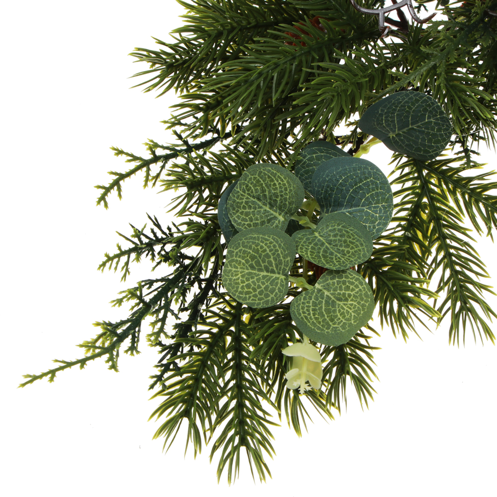 СНОУ БУМ Хвойное украшение с бантом, 60x10x23см, пластик, арт.№ 386-222